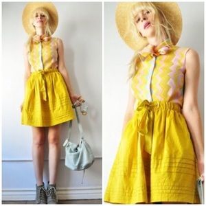 Anthropologie Odille Drawing Parallels Skirt pleat